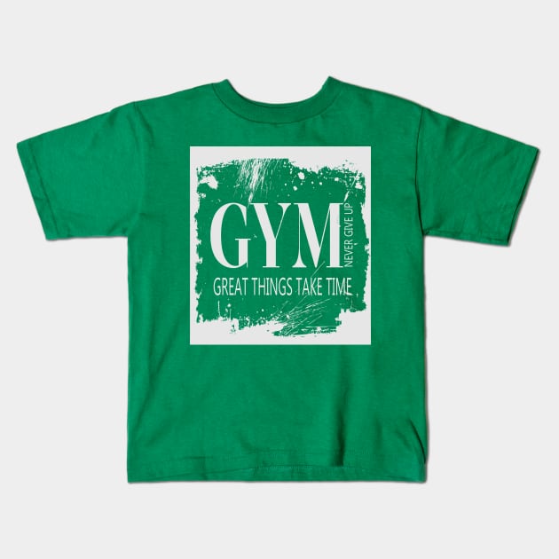 gym bodybuilding motivation Kids T-Shirt by zakchman
